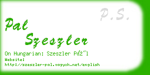 pal szeszler business card